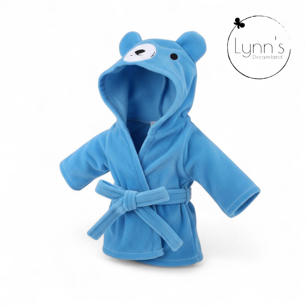 Poppenkleertjes voor babypop 43 cm - Blauwe beer badjas - In cadeauzakje - Poppenkleding geschikt voor o.a. Baby Born pop — afbeelding 5