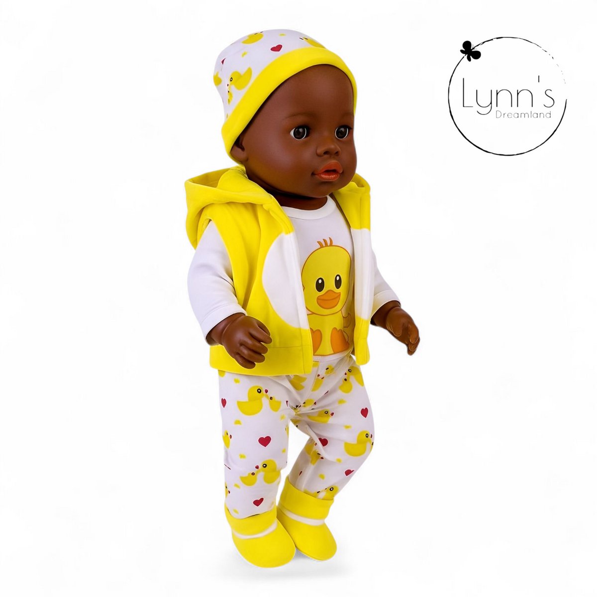 Poppenkleertjes voor babypop 43 cm - Gele eend set - In cadeauzakje - Poppenkleding geschikt voor o.a. Baby Born pop — afbeelding 10