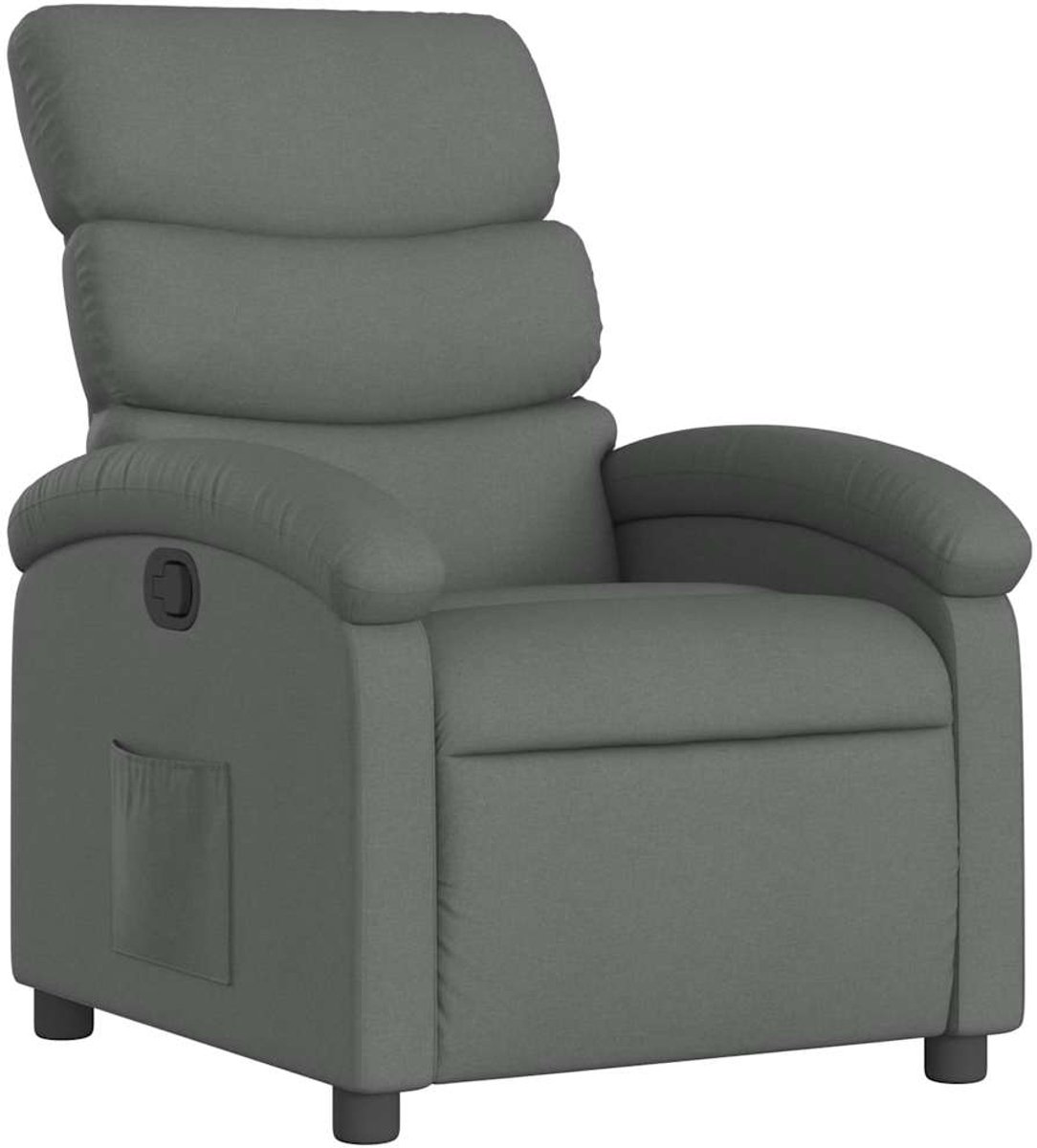 vidaXL Fauteuil - verstelbaar - stof - donkergrijs
