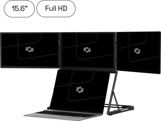 Screenmate® Panorama 15,6'' - Portable monitor - Draagbaar Beeldscherm - Draagbare monitor - Full HD - IPS - Zwart