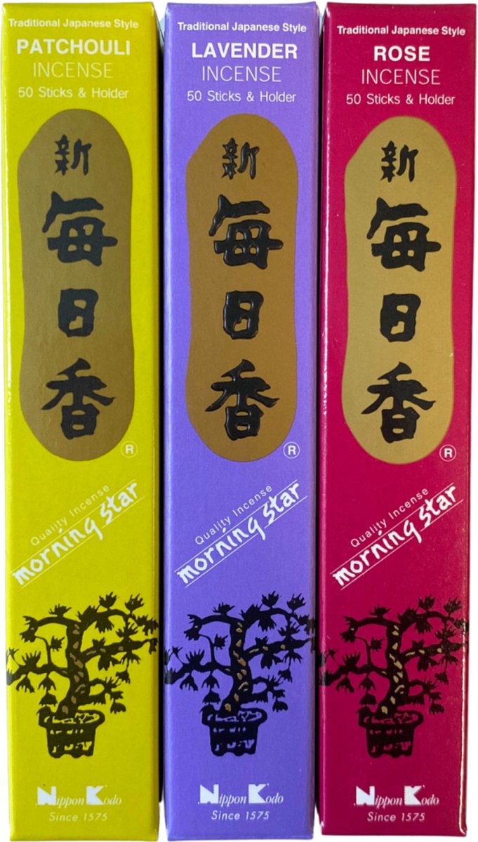 Ruben Robijn Morning Star voordeelpakket wierook stokjes Rose - Patchouli - Lavender Multi