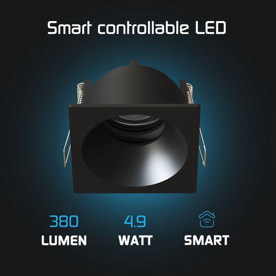 Ledvion Dimbare LED Inbouwspots Zwart Rond 2700K - 81mm - 6 Pack