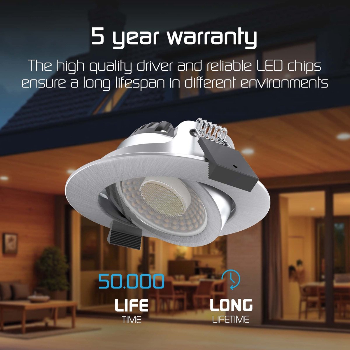 LEDVION - 6x LED Inbouwspot RVS - Dimbaar - CCT - IP