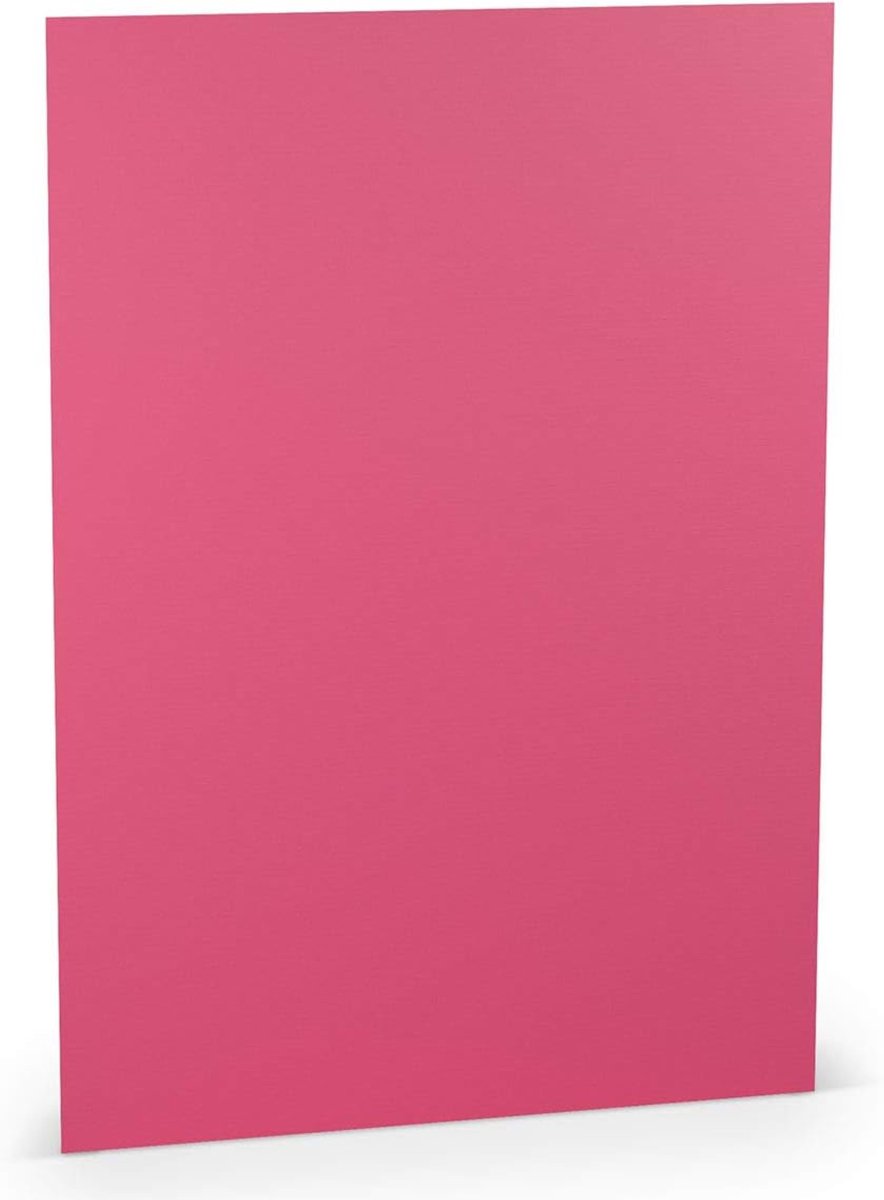 PAPERADO 50 vellen gekleurd papier DIN A4 - fuchsia geribbeld 160GR knutselpapier, 29,7 x 21 cm, schilderen, knutselen en bedrukken PAK VAN 50 VELLEN