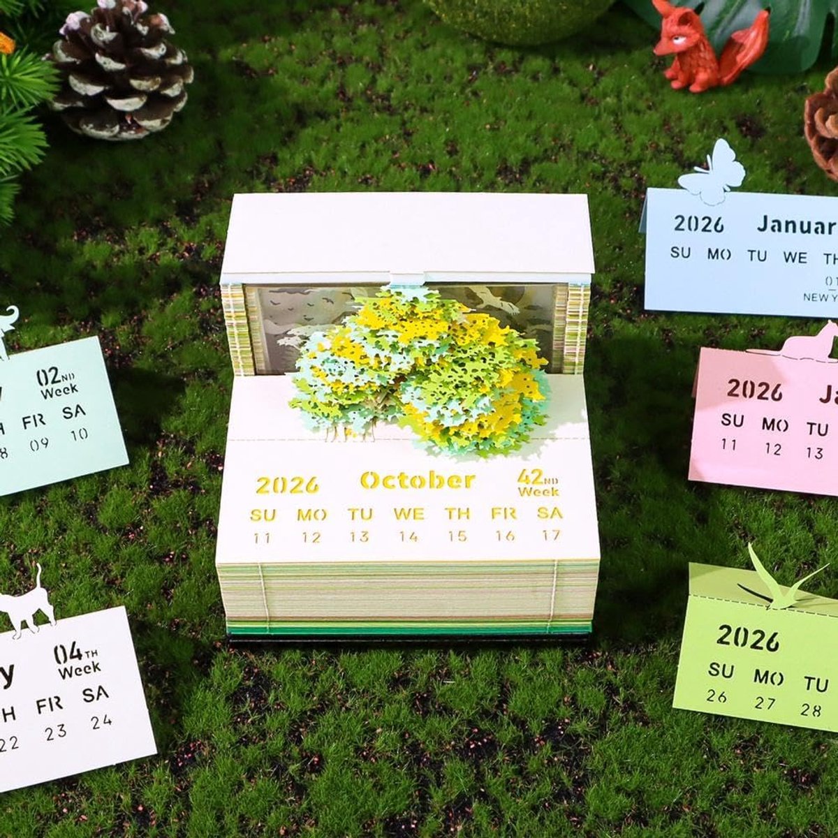 Tijdstuk kalender 2026-3D kerstboom 2026 - Scheurkalender