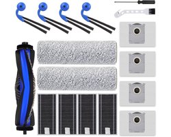 X9 Accessoires gescht voor Ecovacs Deebot X9 Pro Omni/X9 Pro stofzuiger, 1 hoofdborstel, 2 rollen reinigingsdoeken, 4 zijborstels, 4 HEPA-filters, 4 stofzakken, 1 reinigingsgereedschap