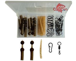 Helicopter Rig Kit 'Camo Brown' - 40pcs - Alles voor Helikopter Systeem - Karper Onderlijn - Rigmateriaal voor Vissen