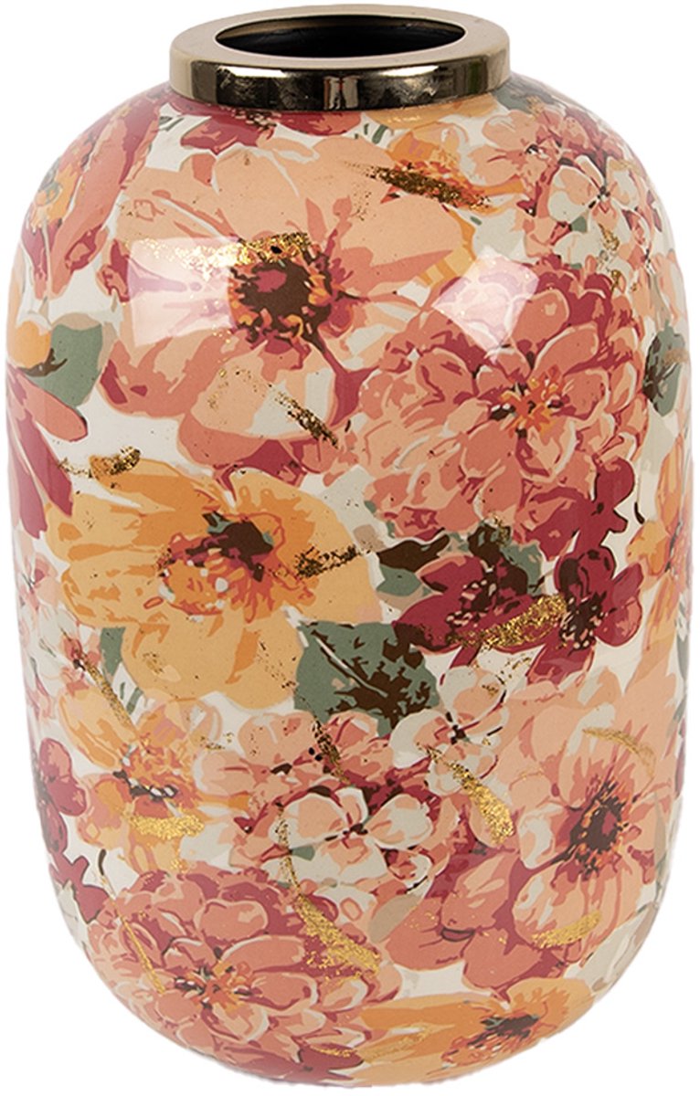 Vaas Ø 17x25 cm Beige Metaal
