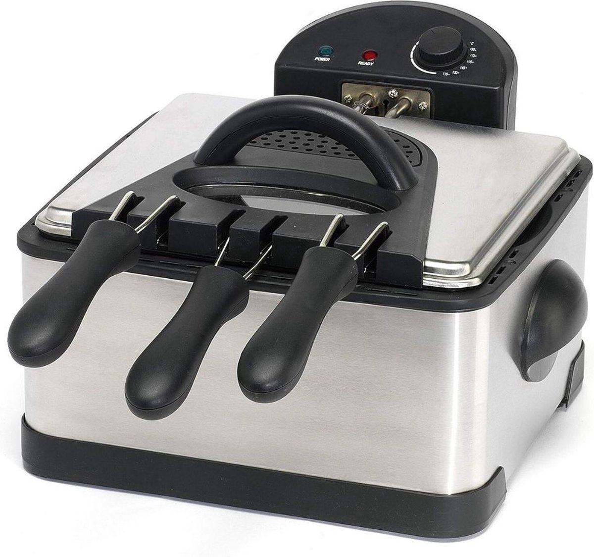 Thuys – Friteuse 4 Liter – Friteuse 3 Verschillende Manden – Frituurpan 2000 Watt – RVS