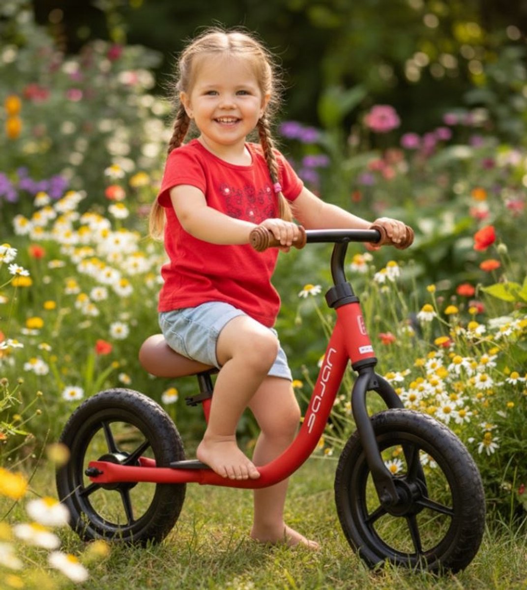Sajan Loopfiets - Jongens en Meisjes - 2 Jaar - Buitenpeelgoed - Mat-Rood