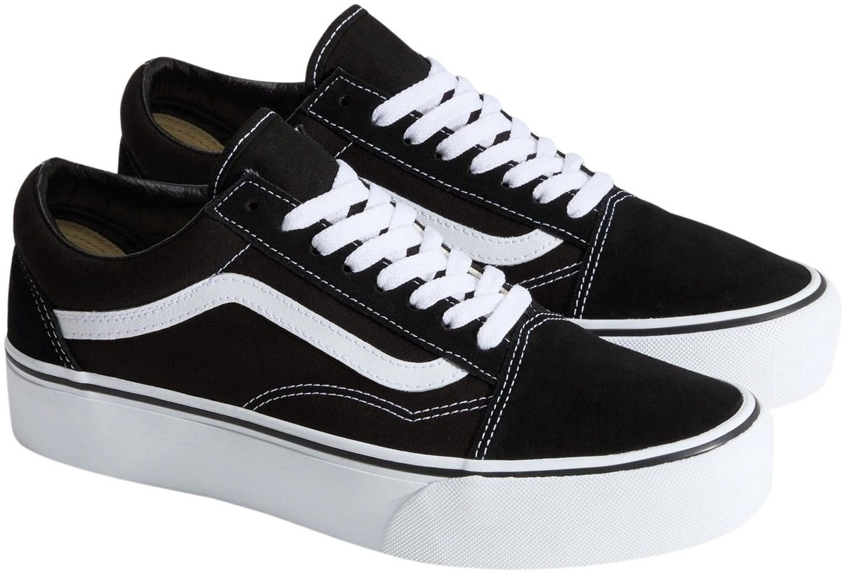 Vans Old Skool Sneakers Unisex Platform Zwart/Wit Maat 40