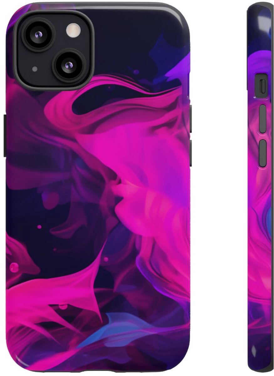 Fluorescerende Inktwervelingen in Water – Telefoonhoesje Geschikt voor iPhone 13