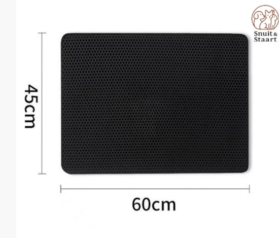 Kattenbakmat - 45 x 60 cm - Waterdicht - Dubbele laag - Honingraatstructuur - Uitloopmat - Placemat Kat - Schoonloopmat Kattenbak - Kattenbak Accessoires - Katten Grit Opvanger - Katten Mat