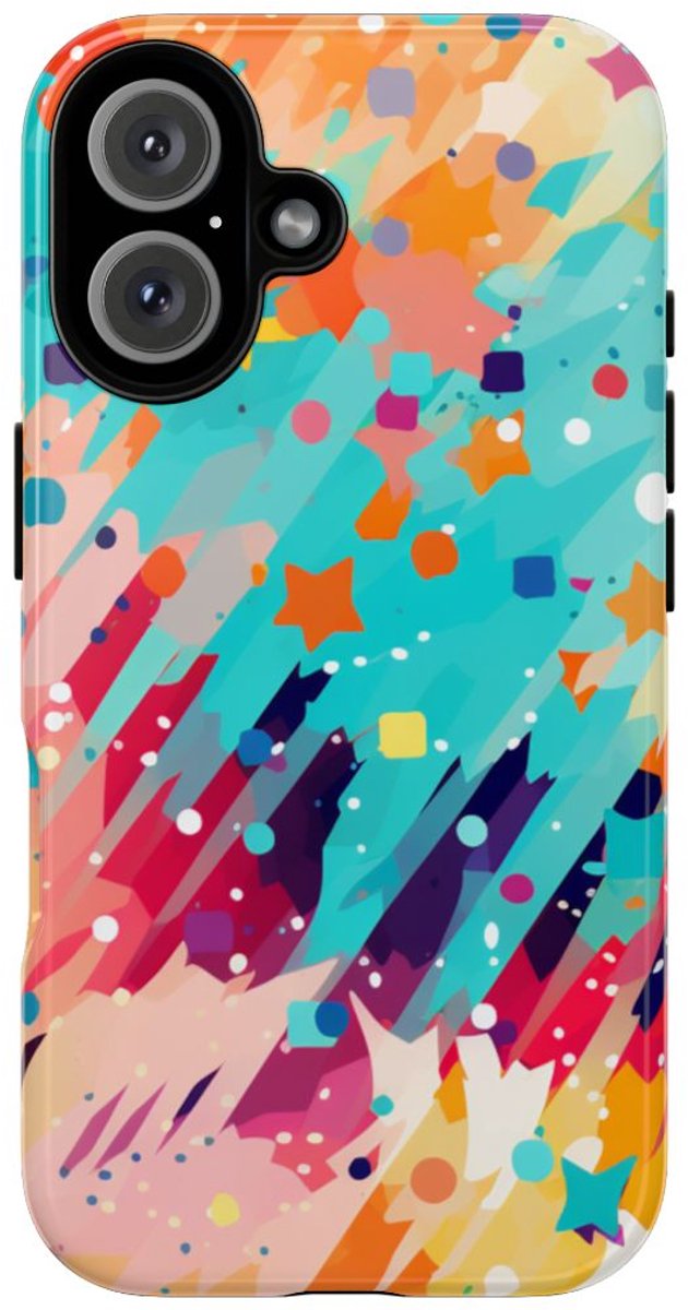 Kleurrijk Abstract Spattenpatroon – Telefoonhoesje Geschikt voor iPhone 16