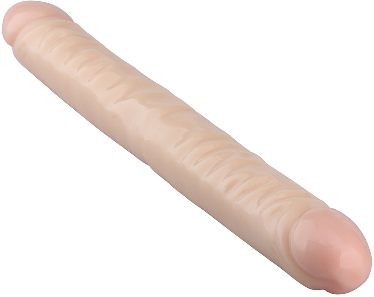 Being Fetish - PVC Dubbele Dildo - 44 cm - Lichte Huidskleur