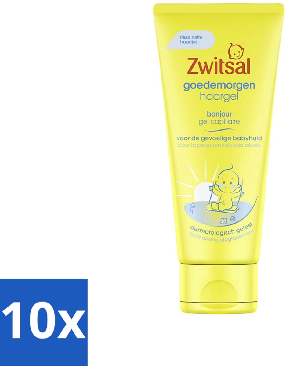 Image of 10 x Zwitsal - Goedemorgen - Haargel - Wassen & Pruiken - Mild Parfum - 100 ml - Baby Verzorging - PH-neutraal - Hypoallergeen - Baby Shampoo