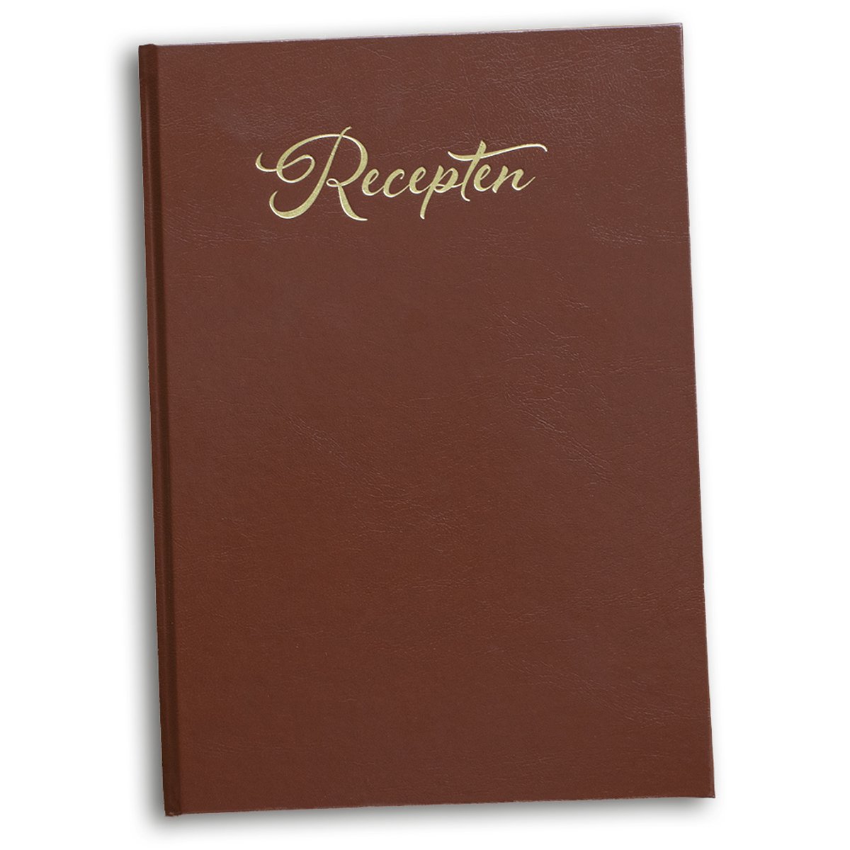 Receptenboek invulboek - Hardcover - Receptenboek zelf invullen - Luxe bruin kunstleren uitvoering met gouden titel op het omslag