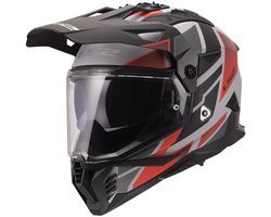 LS2 Helm Pioneer II Block MX702 grijs / rood maat S