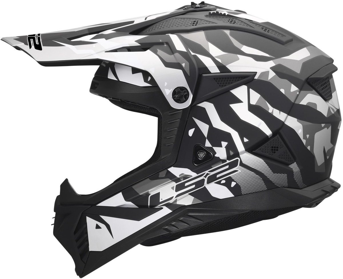 LS2 Helm Fast II Grotesk MX708 zwart / grijs maat 3XL