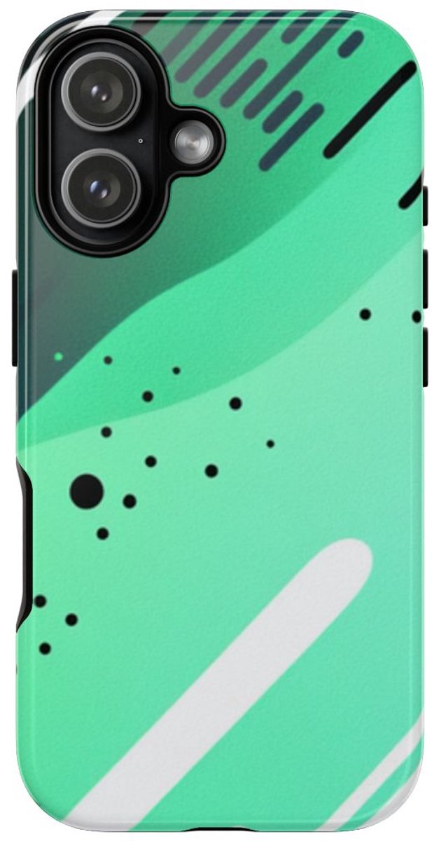 Geometrisch Groen-Zwart Abstract Patroon – Telefoonhoesje Geschikt voor iPhone 17