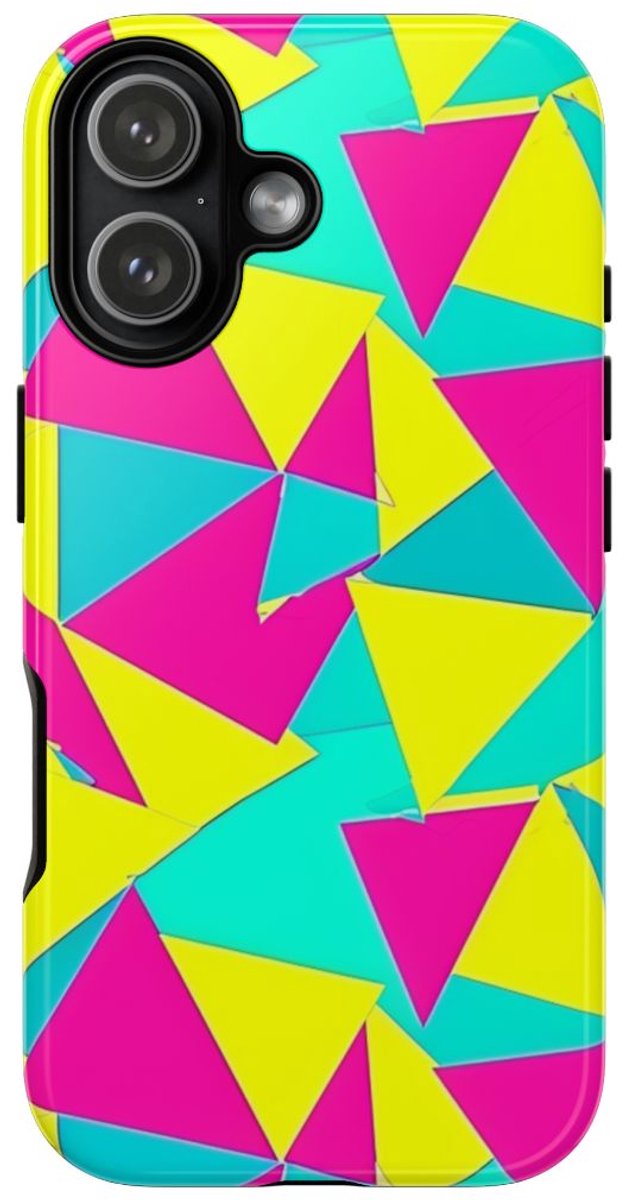 Neon Driehoekenpatroon – Telefoonhoesje Geschikt voor iPhone 17