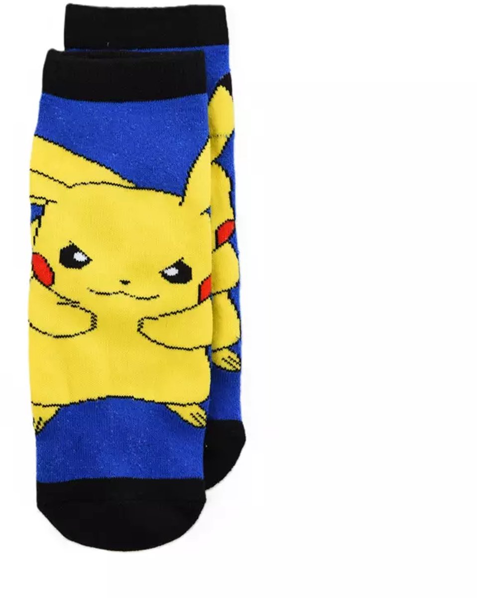 Pokémon Pikachu Anti-Slip Sokken – Blauwe Kinder Sokken met Gele Grip – Maat 23/26