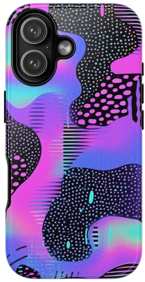Abstract Neon Vaporwave Patroon – Telefoonhoesje Geschikt voor iPhone 17