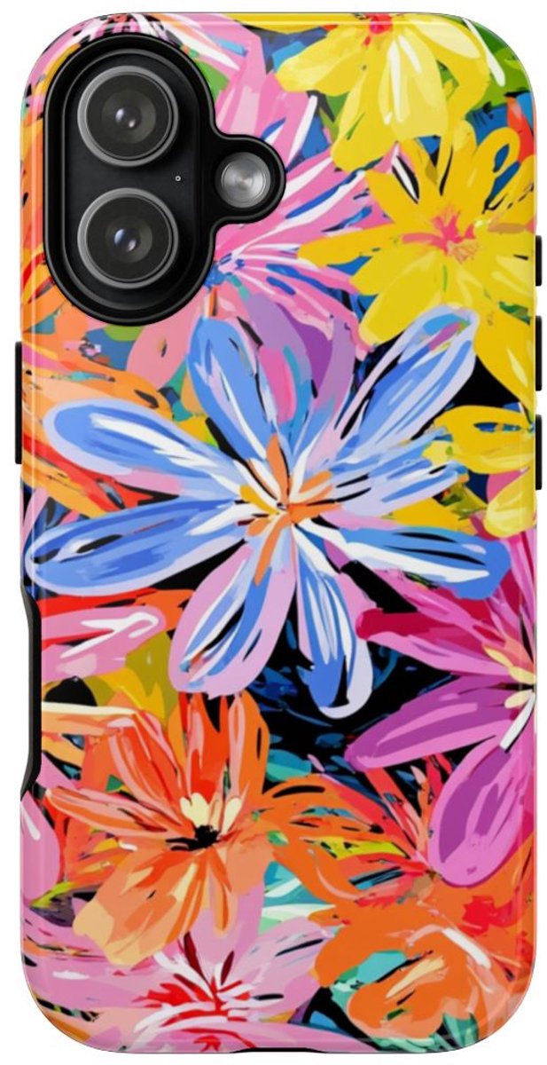 Kleurrijk Abstract Bloemenpatroon – Telefoonhoesje Geschikt voor iPhone 17