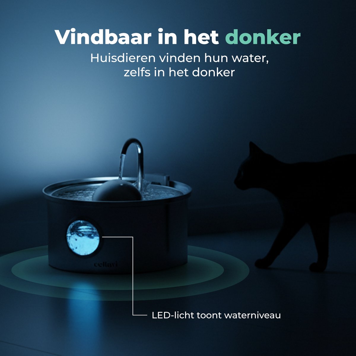 Cellavi R1X: RVS Drinkfontein met Filter - Kat & Hond thumbnail 3