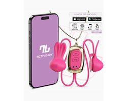 IY - Tickly - Vibrerende Tepelklemmen met ketting - App Control - Roze