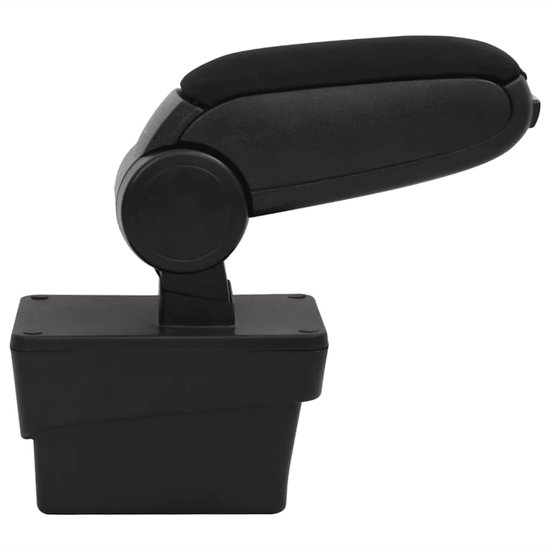 Accoudoir noir sur socle plastique, l'accoudoir est orienté vers l'avant.