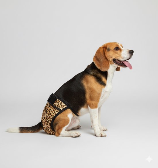 Sharon B Loopsheidbroekje hond - Luipaard - Maat L - Wasbaar