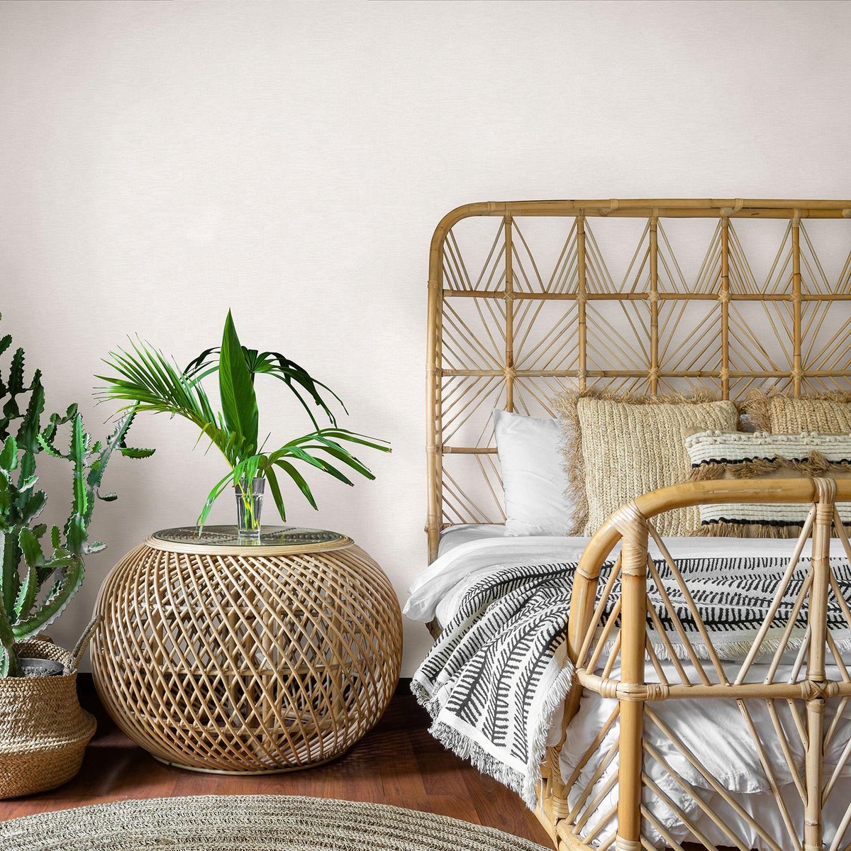 Effen behang beige met linnen, Vliesbehang textielstructuur van hoge kwaliteit 10215-26, Ideaal voor slaapkamer en woonkamer 1021526, BRICOFLOR.nl