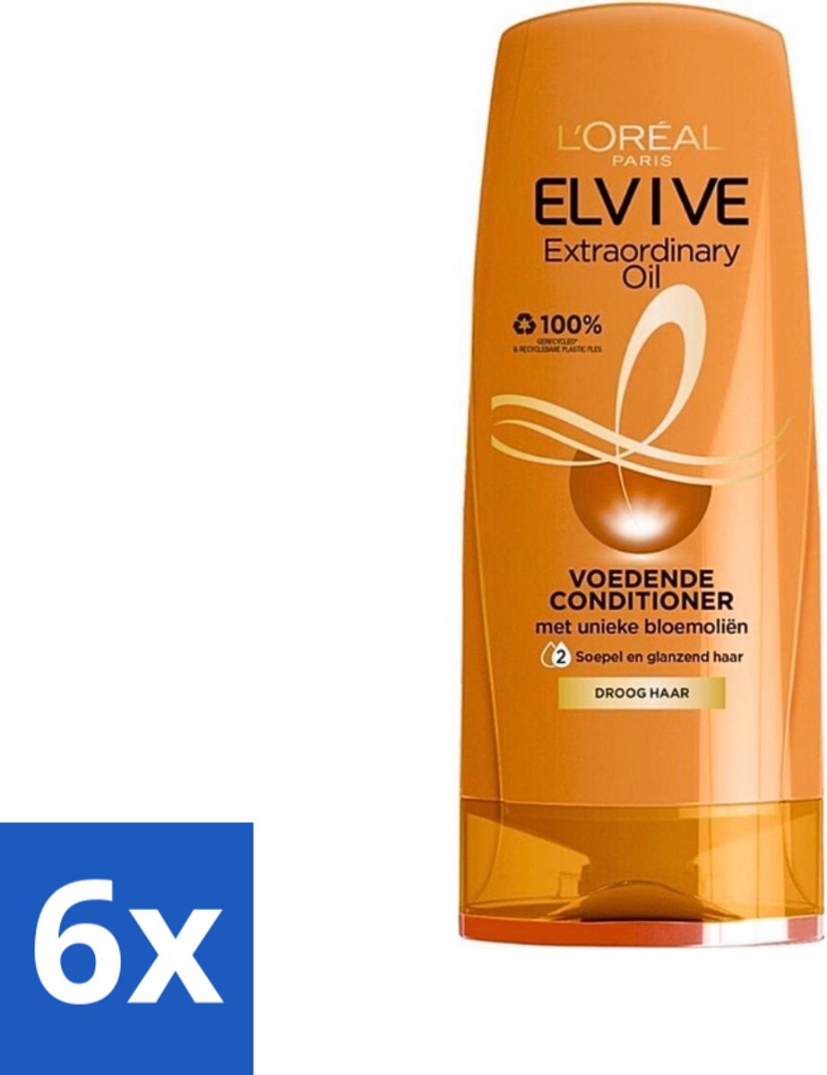 6 x L'Oréal Elvive Extraordinary Oil Conditioner 200 ml - Droog Haar - Haar Verzorging - Haar Hydraatatie - Haar Herstel - Haar Glans