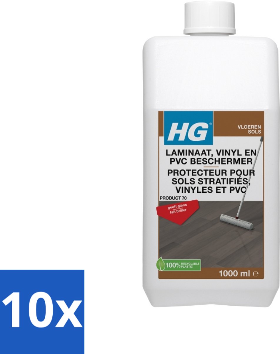 10 x HG Laminaatbeschermer 1 liter - Laminaatbeschermer - Vloerbescherming - Slijtagebescherming - Krassenbescherming - Glansvloer