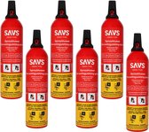 SAVS® Sprayblusser Vetblusser schuim 750 ml - 6-pack - 5A 5F - PFAS-Fluor vrij - Geschikt voor keuken, huis, auto, boot, caravan of camper - Brandblusser - Schuimblusser