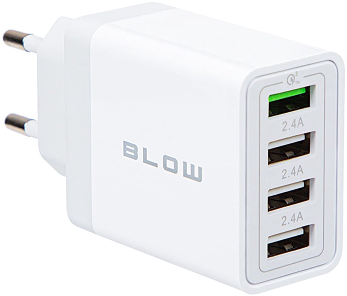 BLOW USB Lader 30W - 4x USB-A Snellader - QC3.0 - Wit