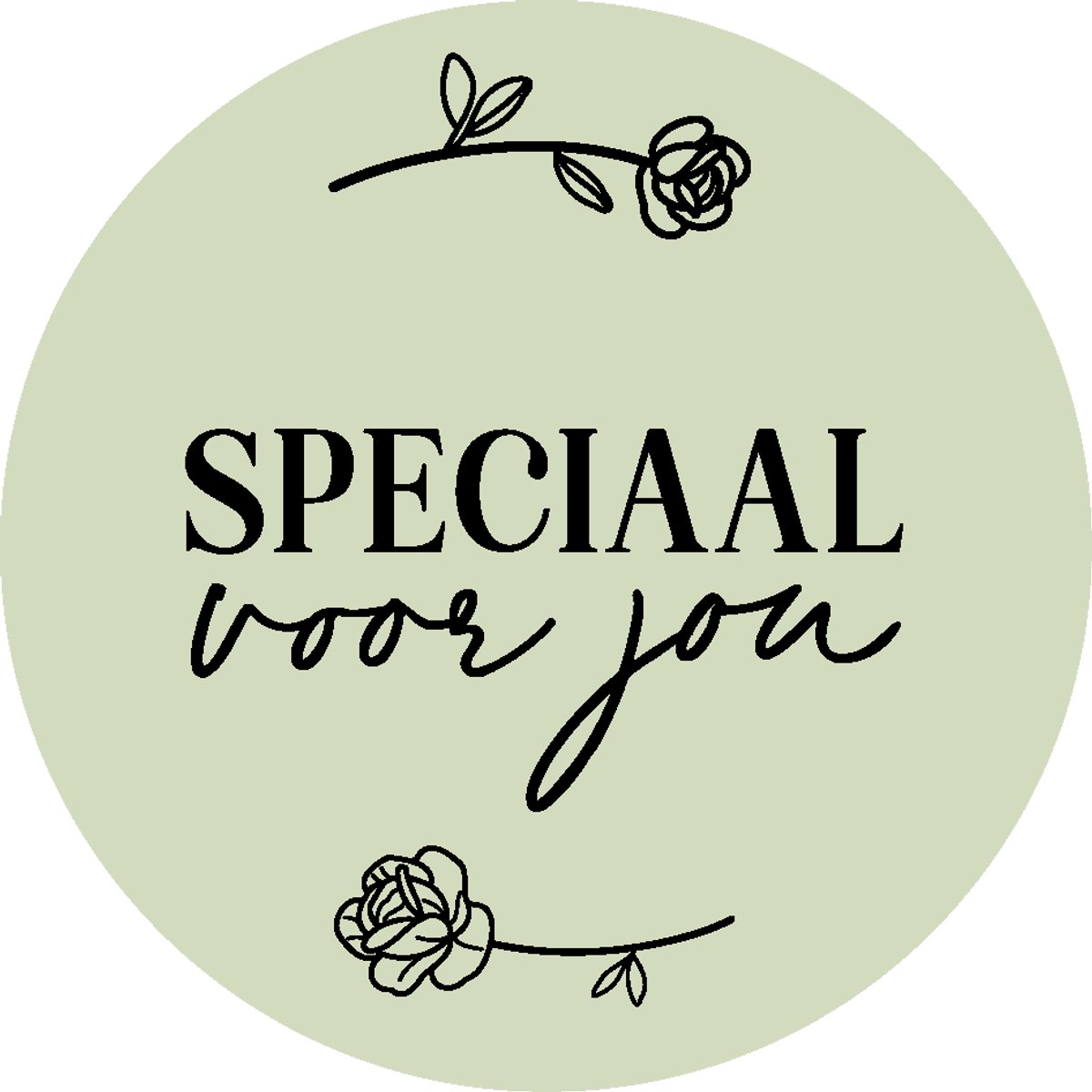 Sluitstickers verjaardag - Sluitstickers geboorte - Sticker groen/lichtgroen met zwarte opdruk "speciaal voor jou" - Ø 4 cm - 200 stuks op rol - Sluitsticker voor cadeauverpakking & webshops