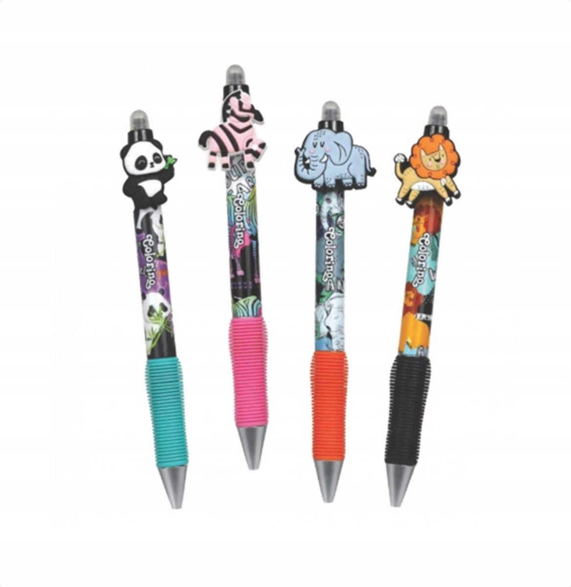 Colorino Uitwisbare Safari Dieren Pen met Gum - 0.5mm Blauw