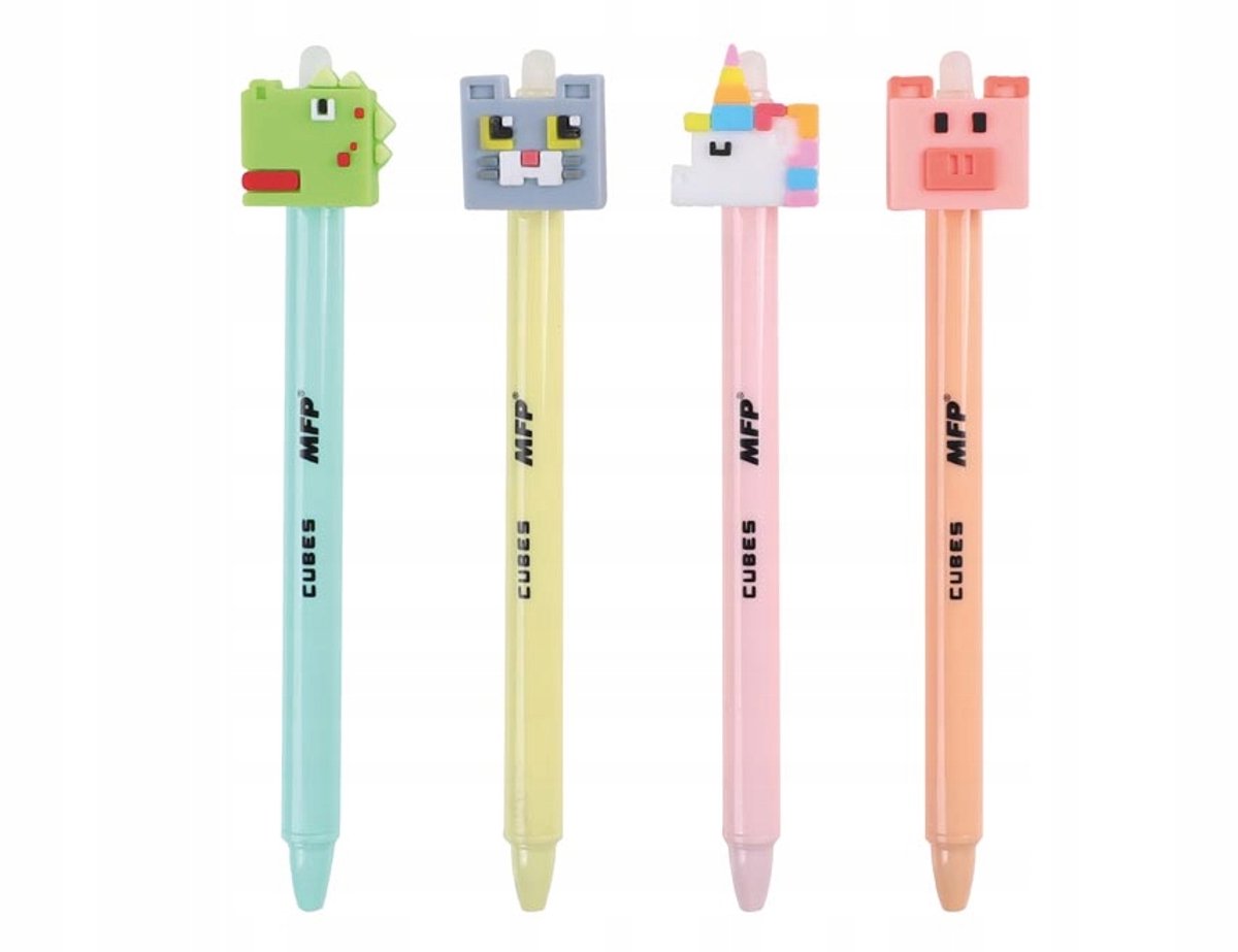 MFP Uitwisbare Pen Blauw 0,5mm CUBES - Schrijf, Wis, Corrigeer