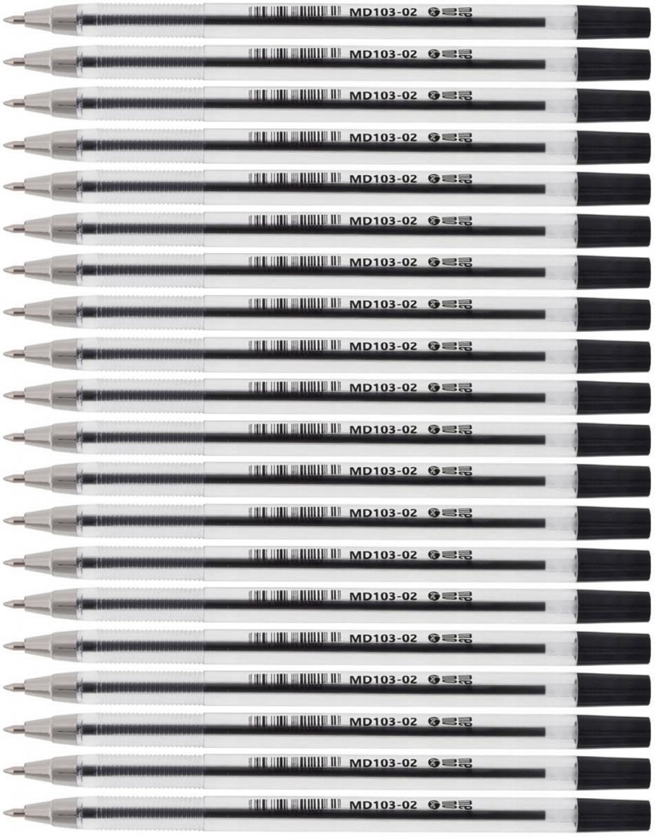 MemoBe Bureau Pennen Zwart 0.7mm - Set van 20