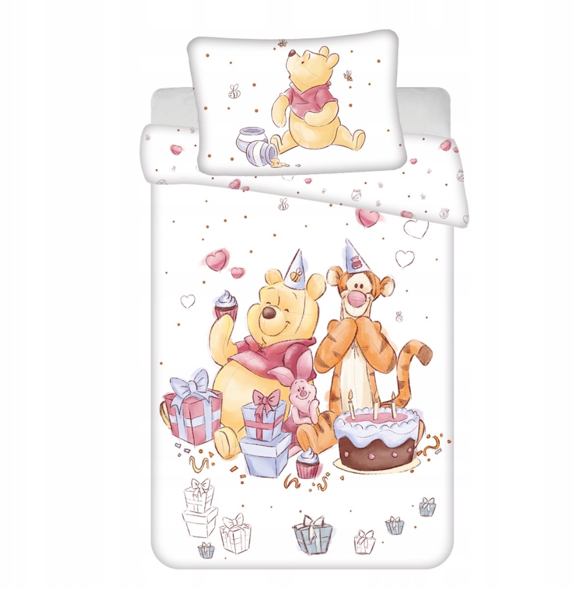 Kubuś Puchatek Kinderbeddengo 100x135cm - Verjaardagsfeest Katoen