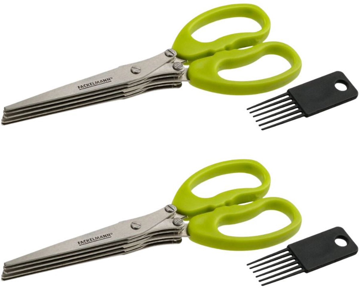 Set van 2 Kruidenknippers met reinigingsborstel Fackelmann Basic