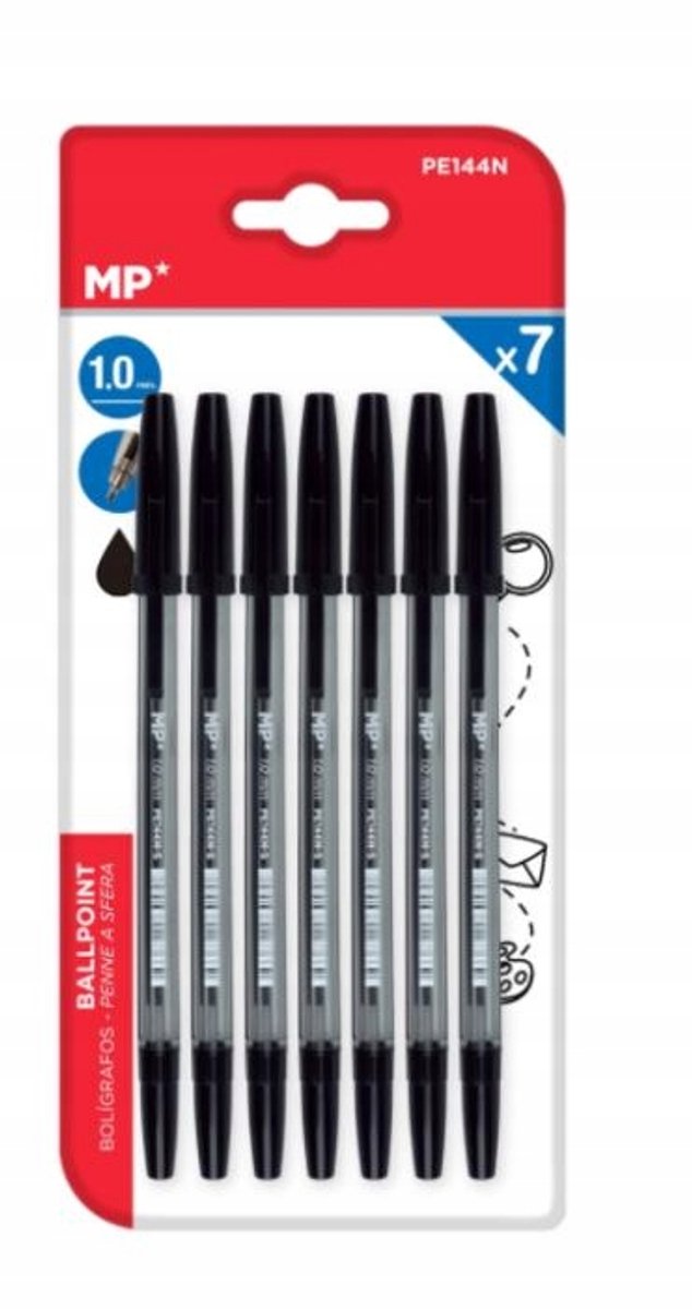 Zwarte Pennen Set (7 stuks) - MP