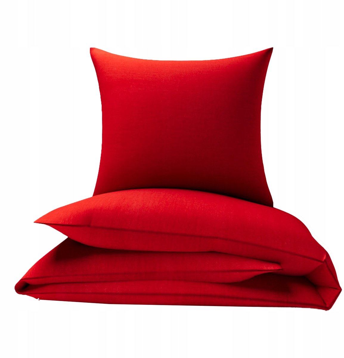Image of 100% Katoenen Dekbedovertrek Set 120x160cm Rood - Met Rits