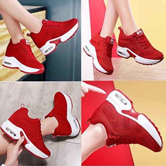 Dames Sneakers met Sleehak en Tijgerprint Casual Plateauzolen