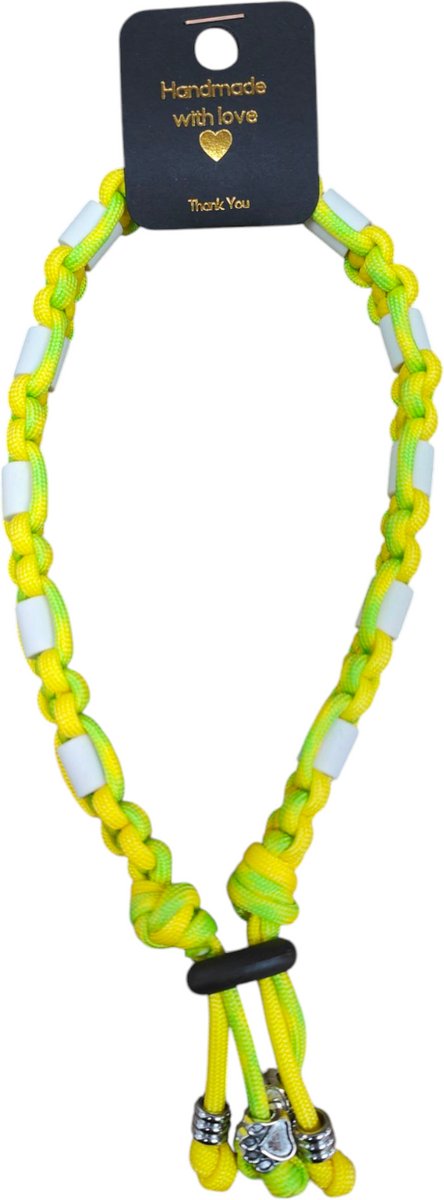 Anti-vlooien en tekenband fluoreserend geel/groen nekomtrek 50 cm