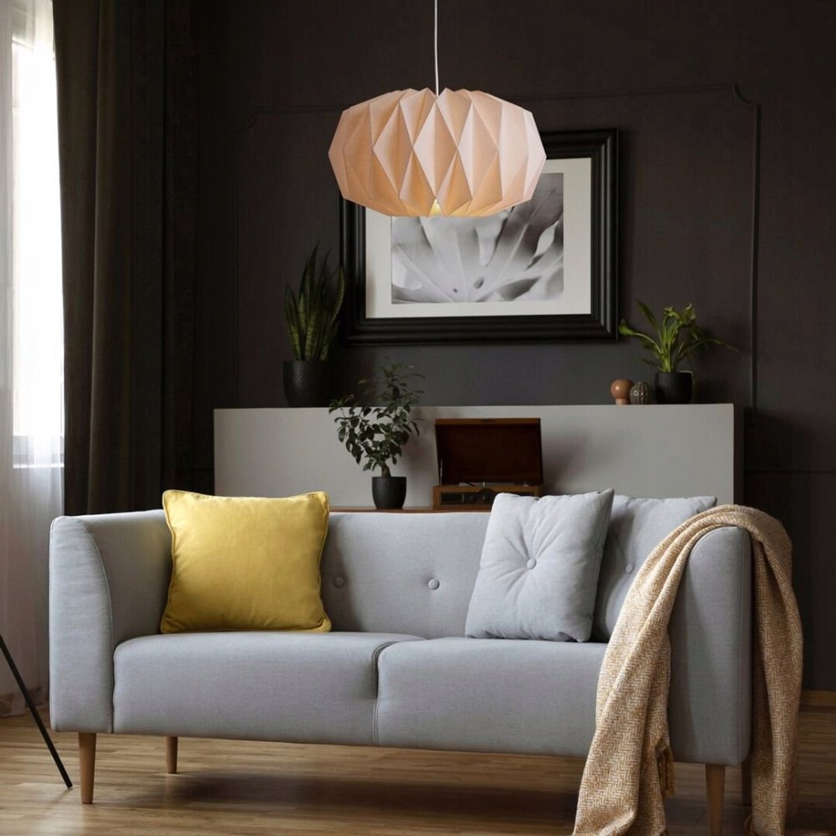 Origami Papieren Hanglamp Wit voor Slaapkamer