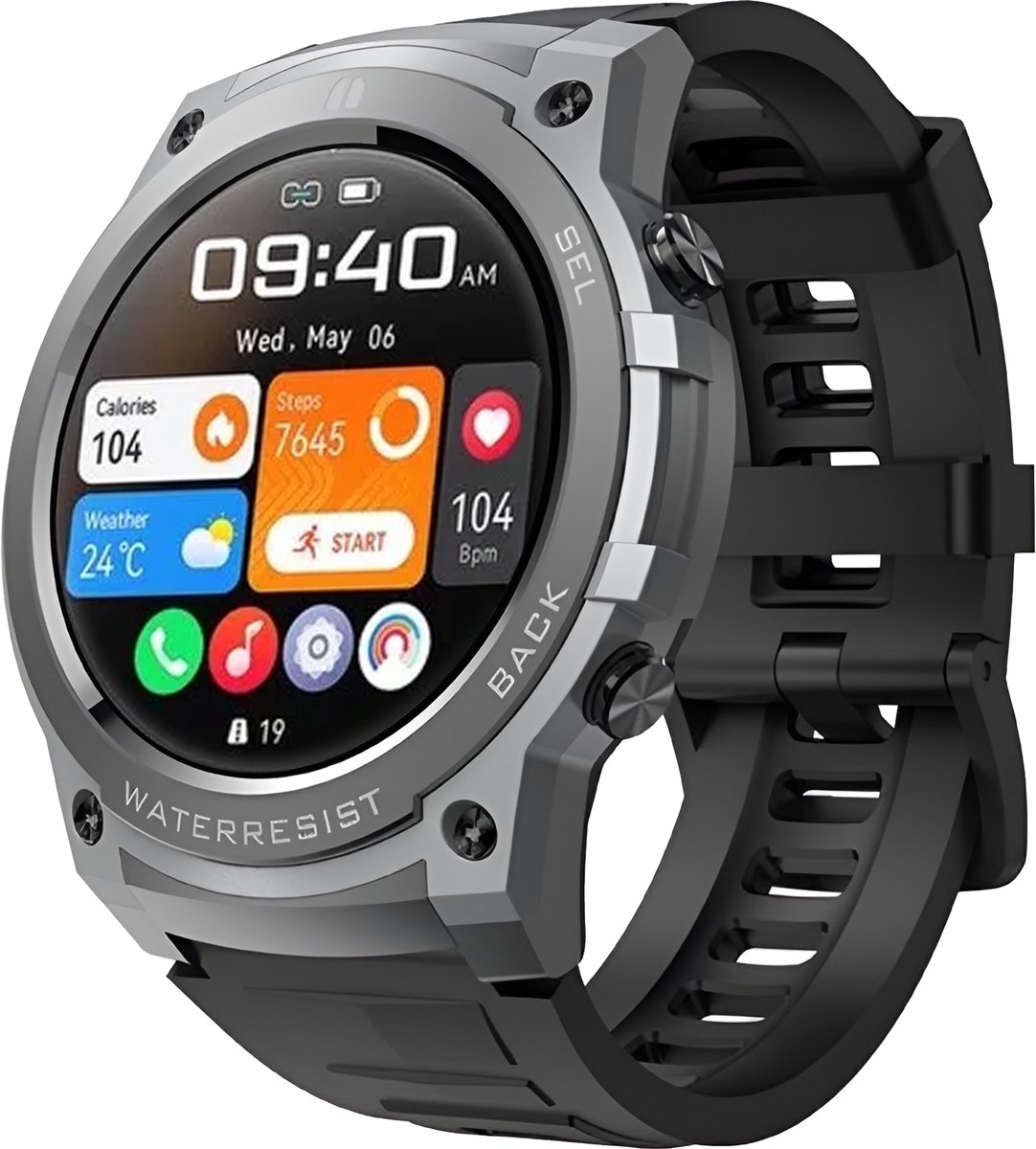 Xssive SW13 - Smartwatch Heren - 3-in-1 Robuuste Smartwatch met 2 Extra Frames - AMOLED - Bellen - Waterdicht - 7 Dagen Lange Batterijduur - Smartwatch
