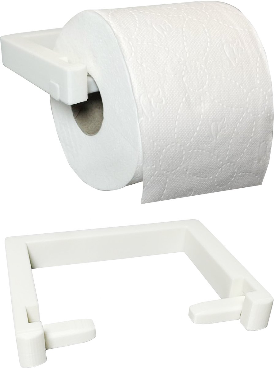 Toiletrolhouder - Wit - Hangend - Makkelijk Verwisselen - Toiletrolhouder Zonder Boren